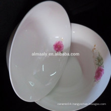 white ceramic noodles bowl with decals